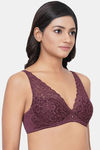 Wacoal Padded Non Wired Medium Coverage Lace Bra - Windsor Wine — thumbnail 2